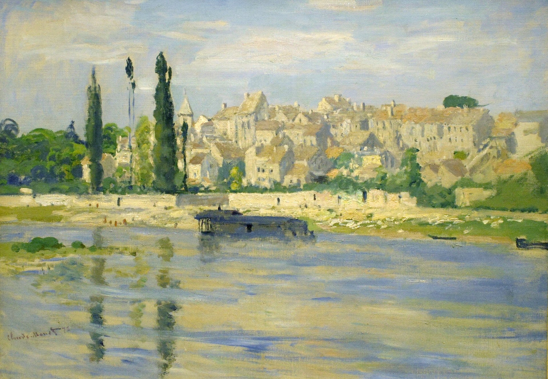 claude monet obraz krajobraz miasto domy rzeka