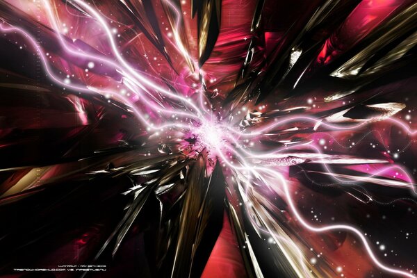 Art burst of energy on a black background