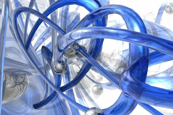 Les tubes bleus s entrelacent