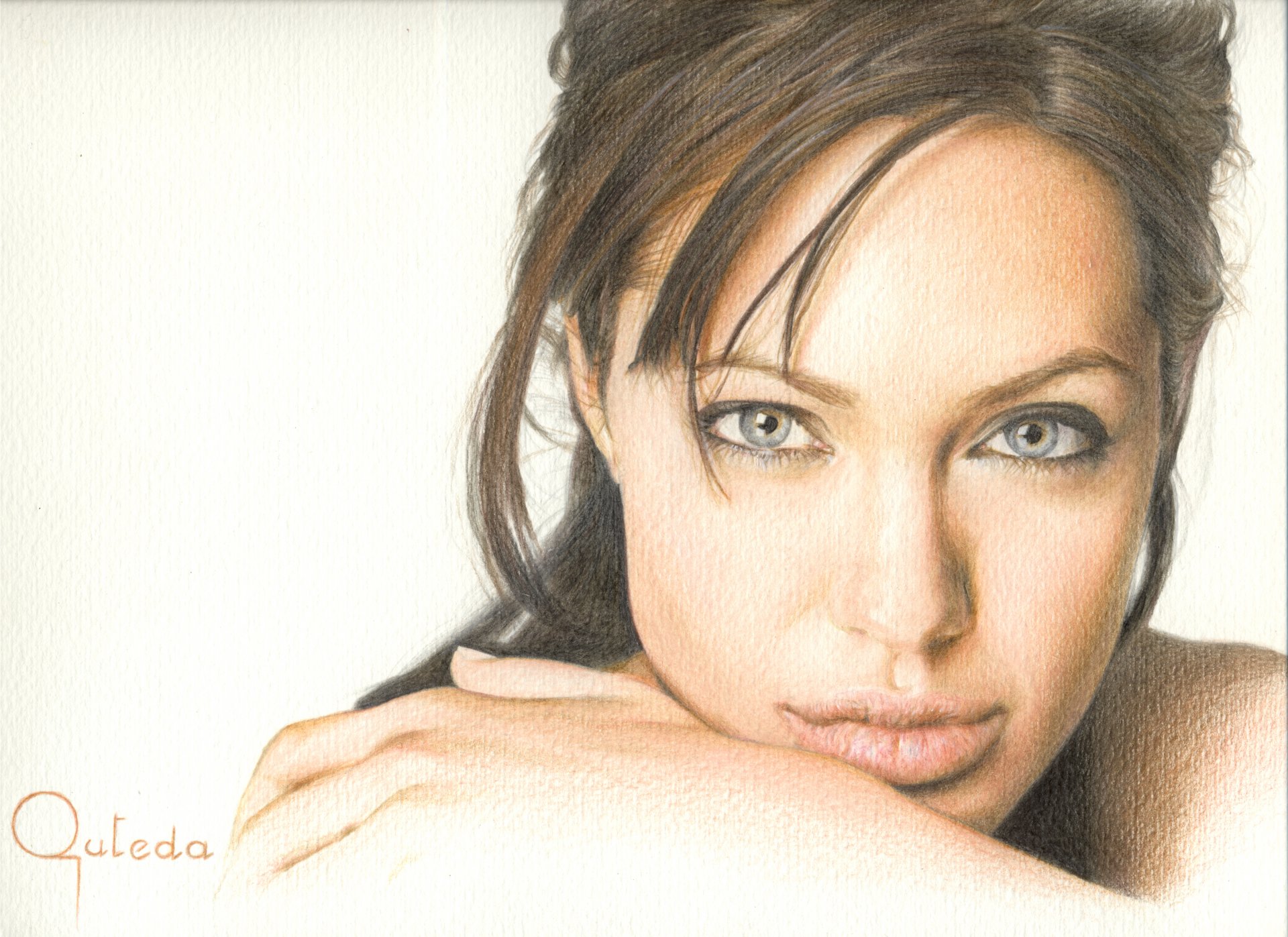 angelina jolie attrice viso disegno