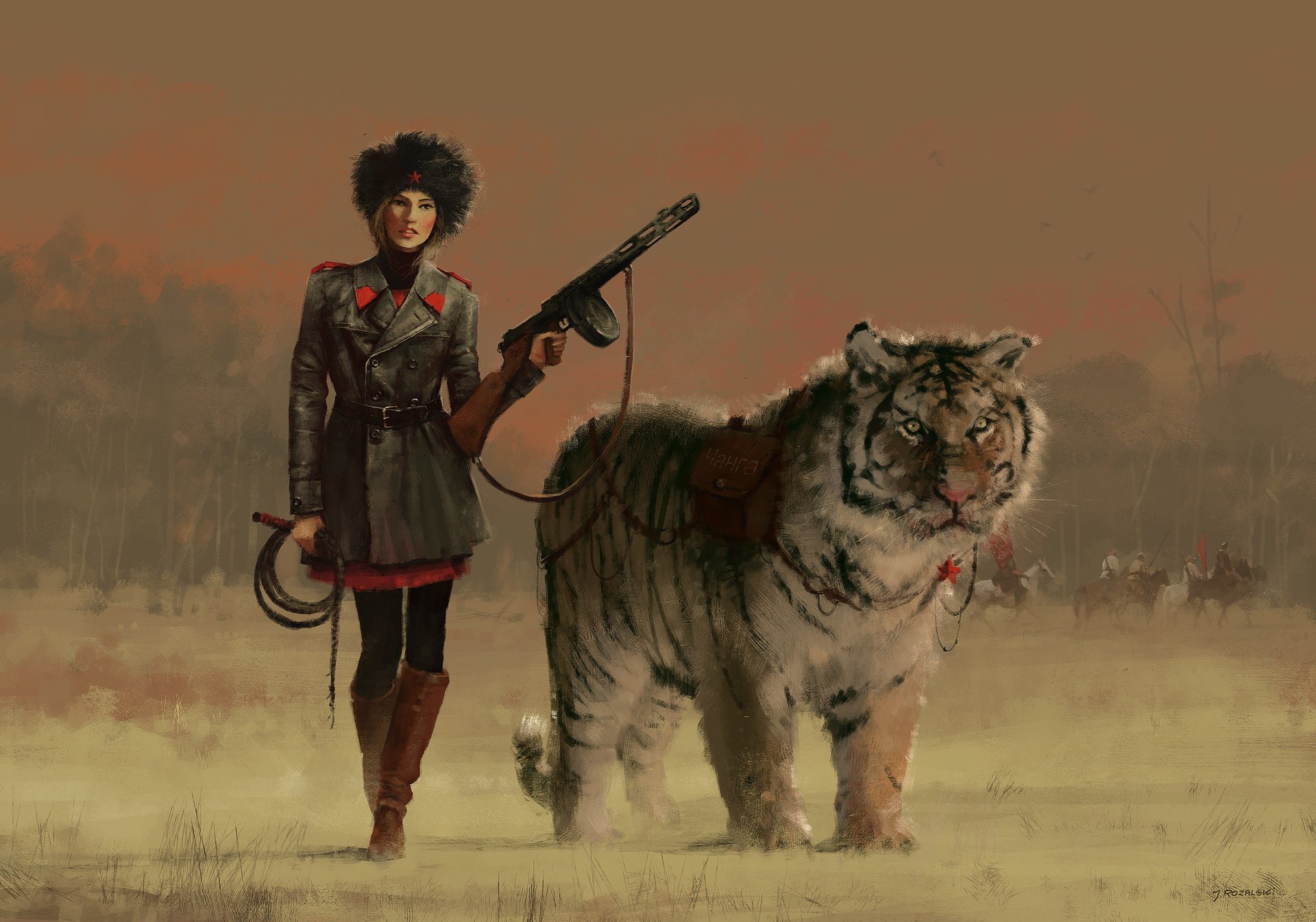 pittura arte ragazza forma arma animale tigre