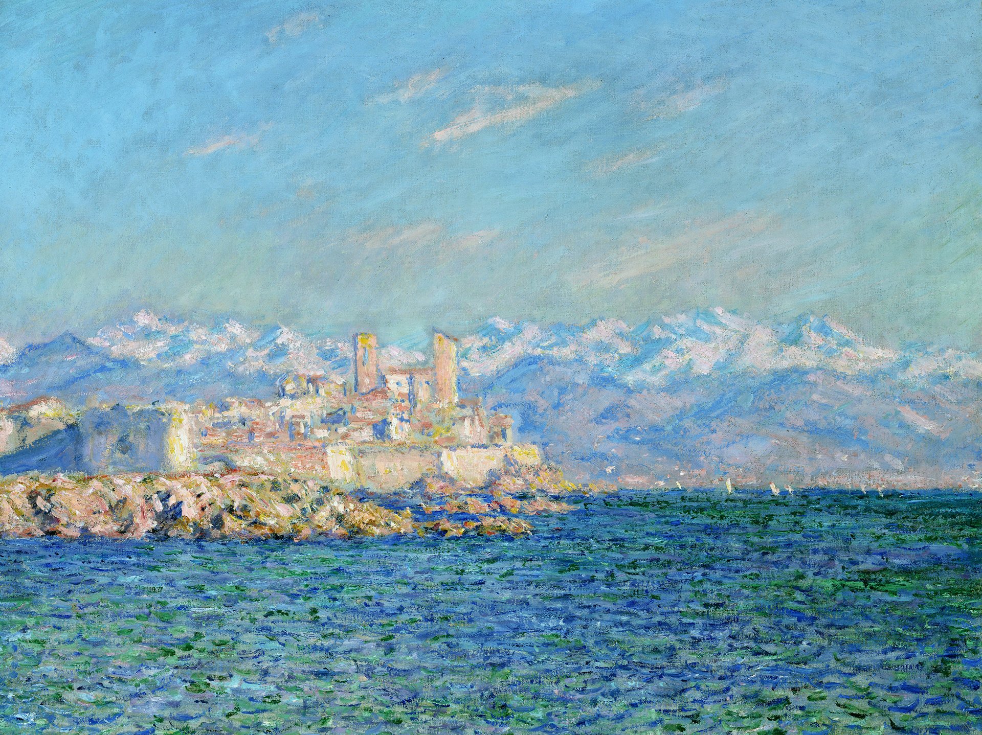 claude monet pittura paesaggio mare montagna neve antibes francia