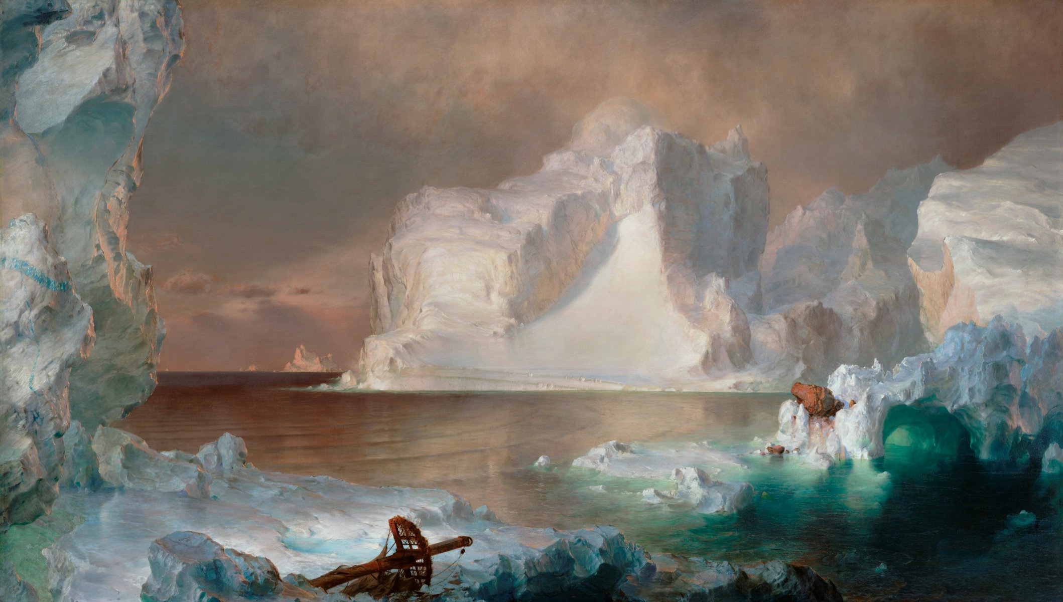 frederick edwin church peinture iceberg épave ciel nuages glace