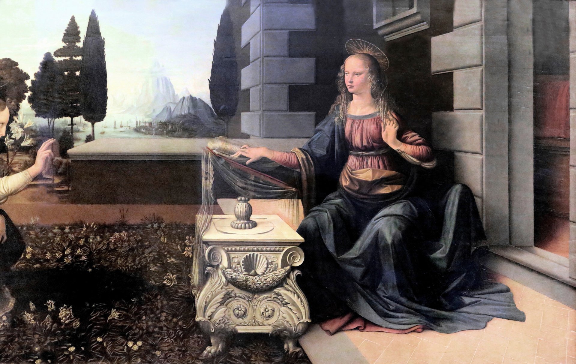 leonardo da vinci pittura annunciazione 1470-2 galleria degli uffizi firenze