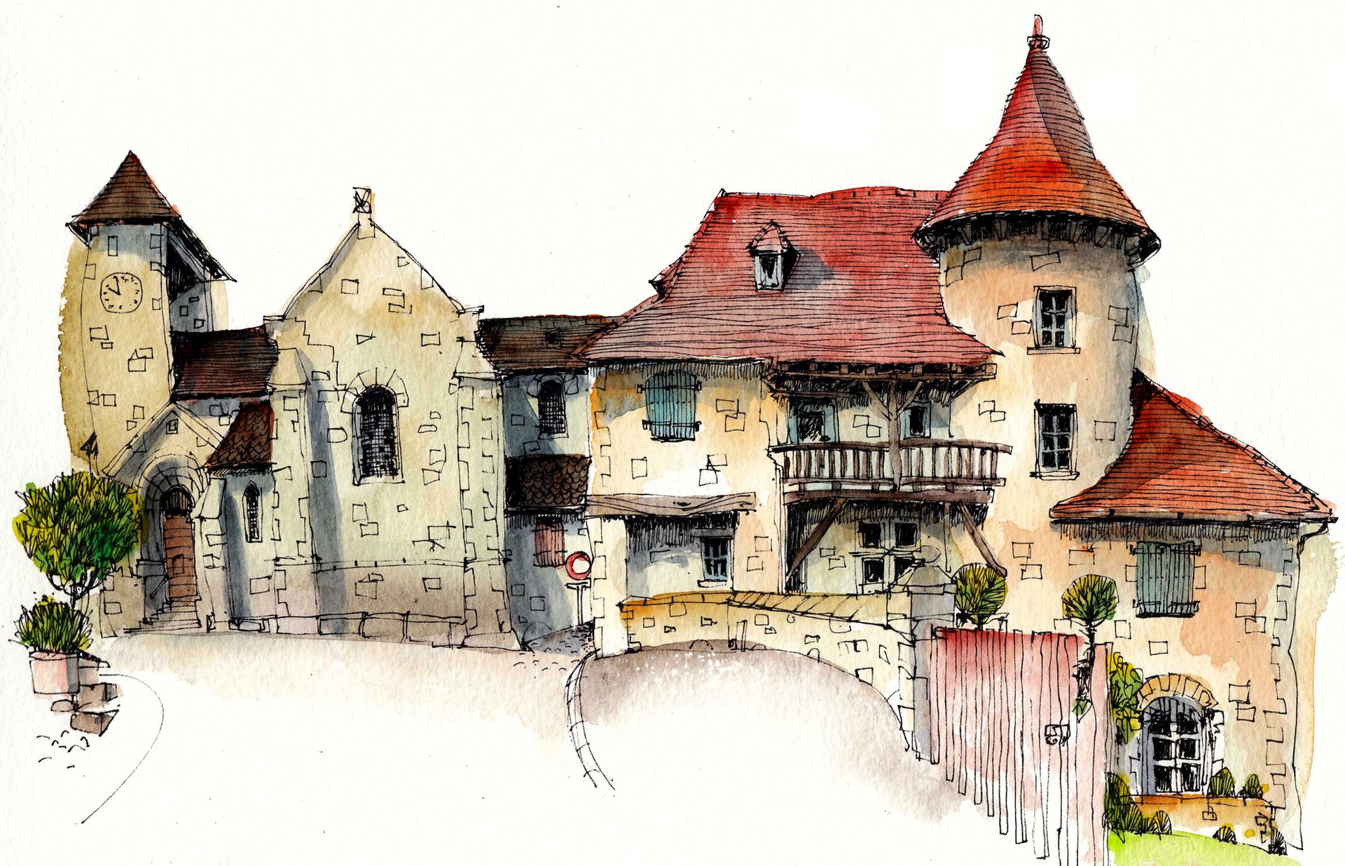 curemonte france town house picture paint