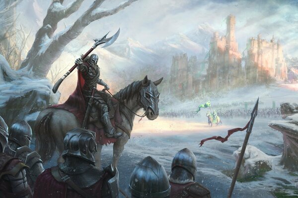 Armée de chevaliers en hiver