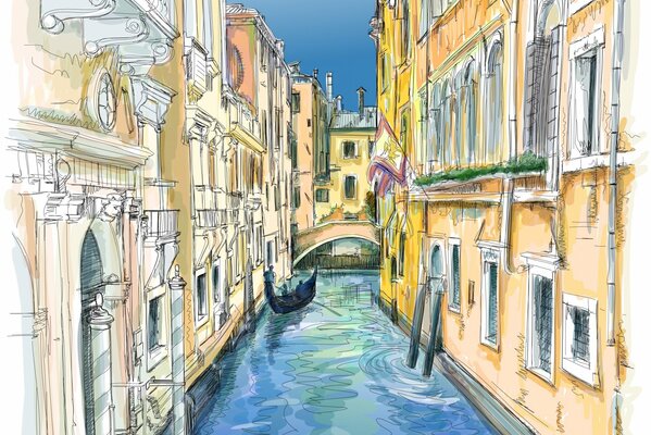 Gondola d arte a Venezia vista dalle finestre