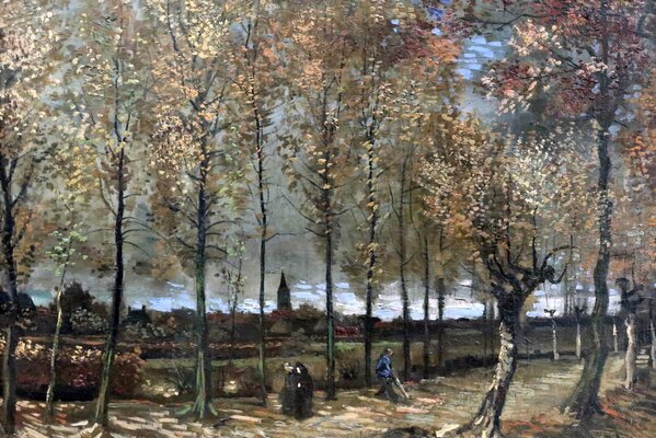 Pittura di pioppi d autunno di Van Gogh