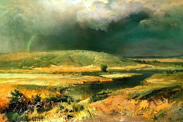 Campos del Volga del pintor ruso