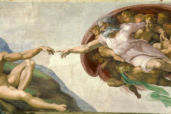 Il dipinto di Michelangelo la creazione di Adamo