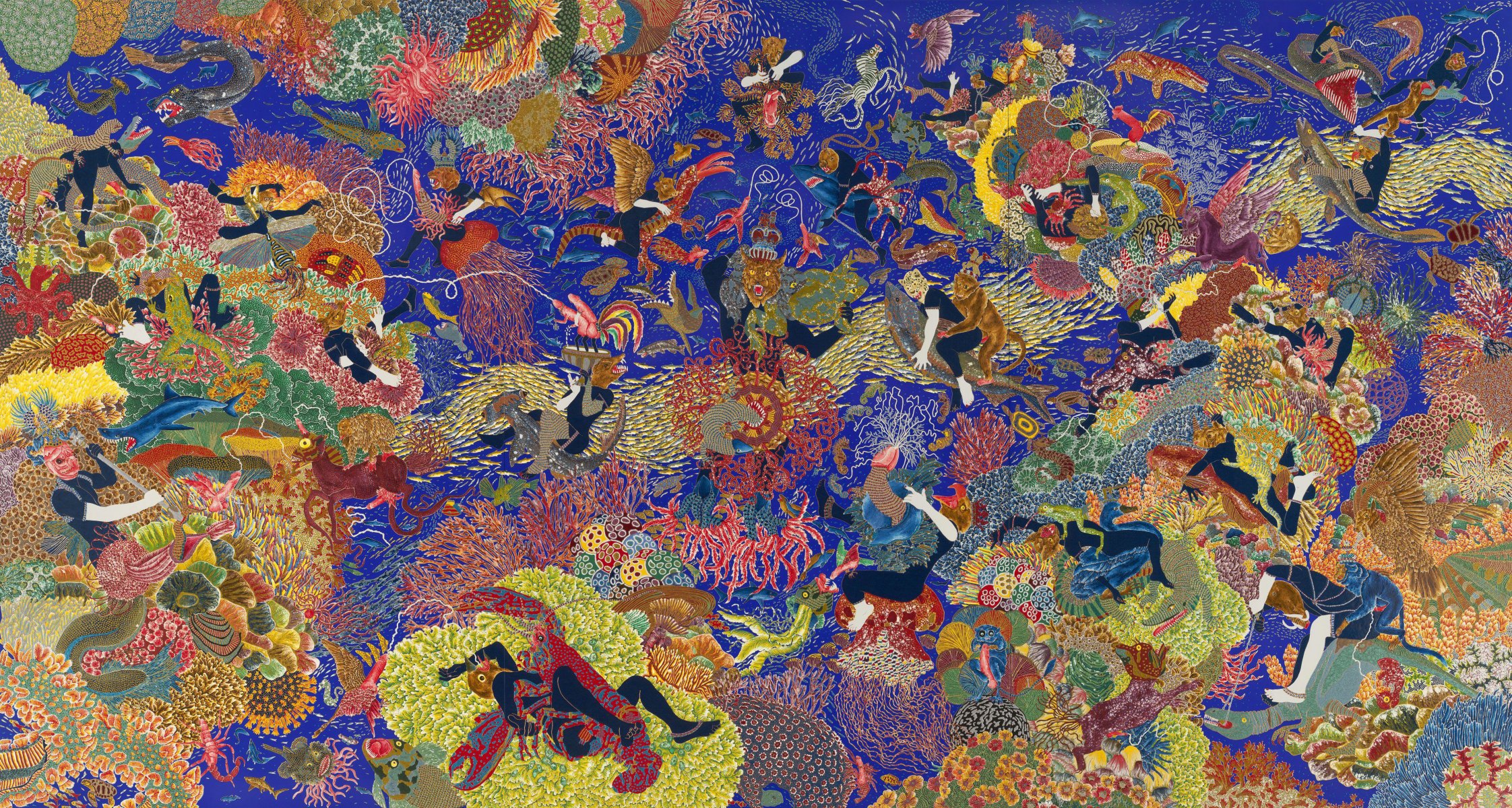 raqib espectáculo pintura abstracción fantasmagoría animales peces medusa cáncer langosta mar erótica