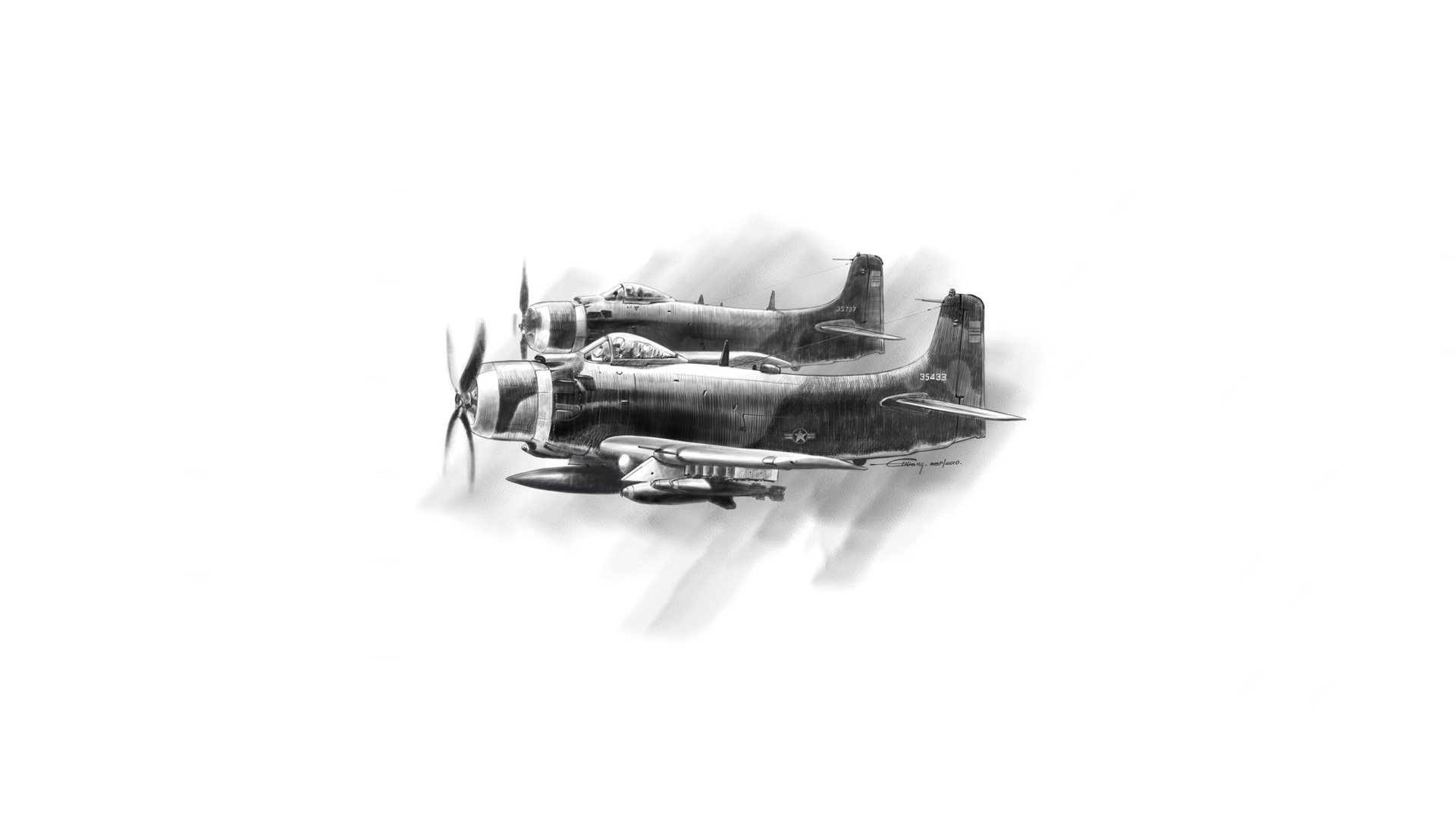 a-1 skyraider skayreyder attack pencil