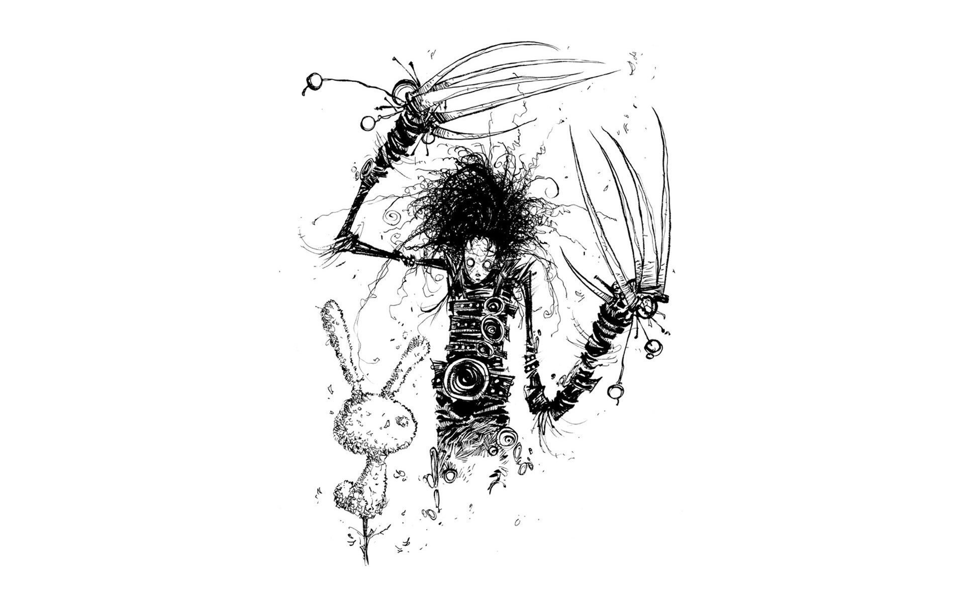 edward scissorhands suit tree background