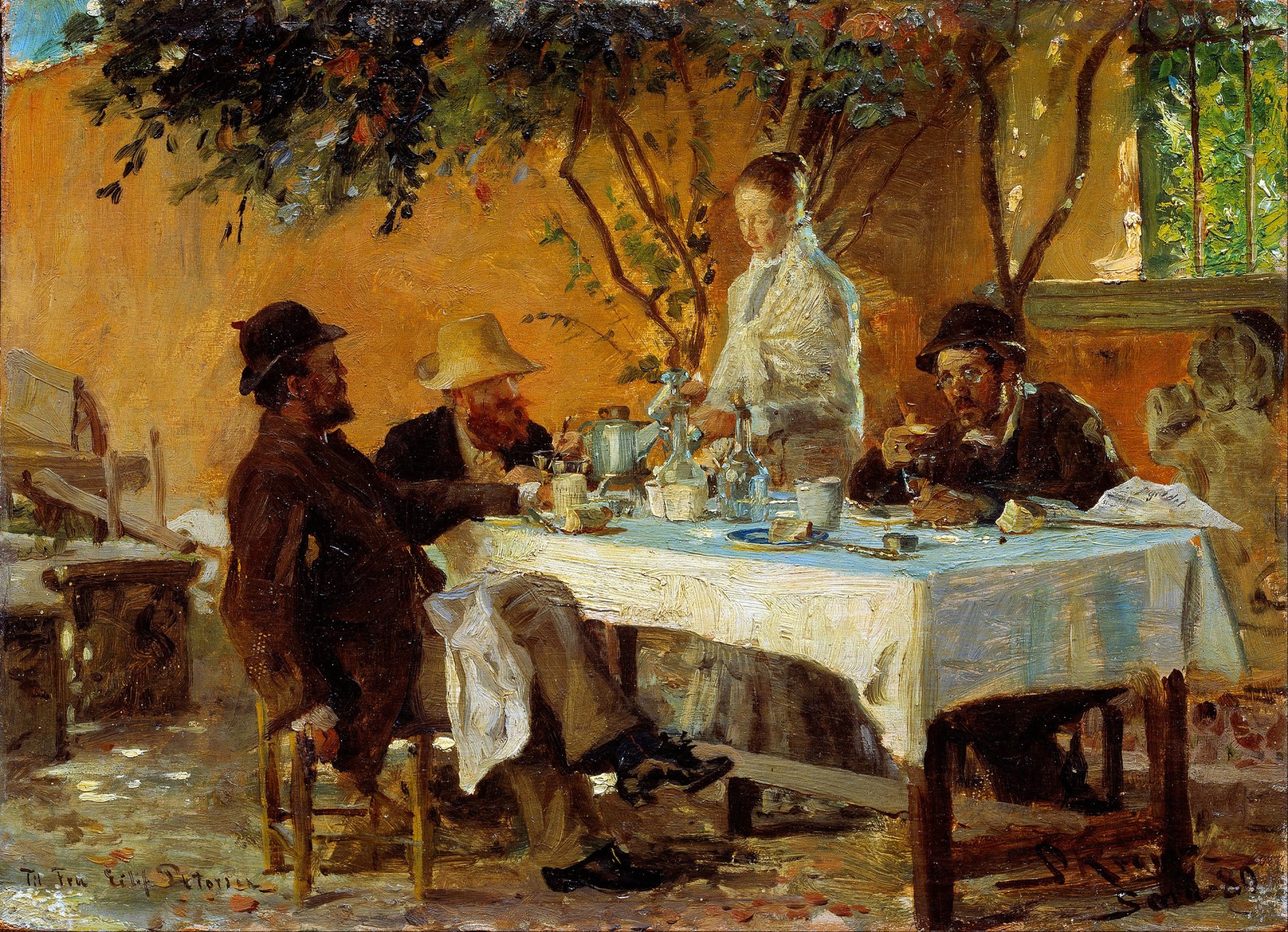 peder severin krøyer pattern breakfast lifestyle yard table