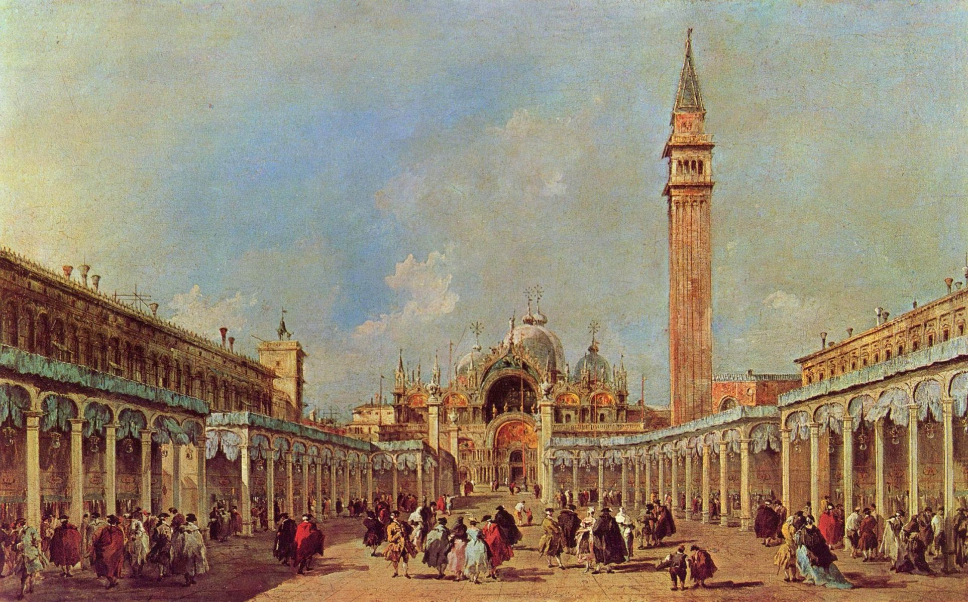 francesco guardi pattern venice italy saint mark square people day