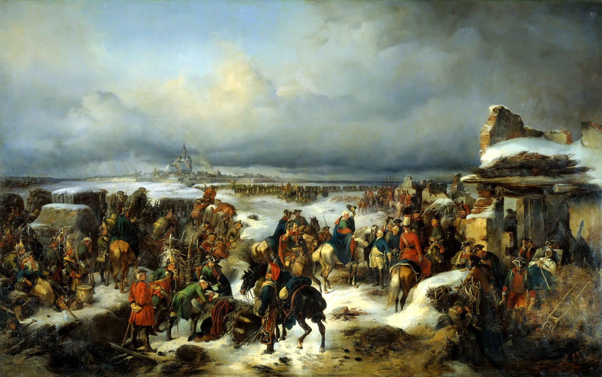 kotzebue alexander presa della fortezza di kolbergholst olio pittura