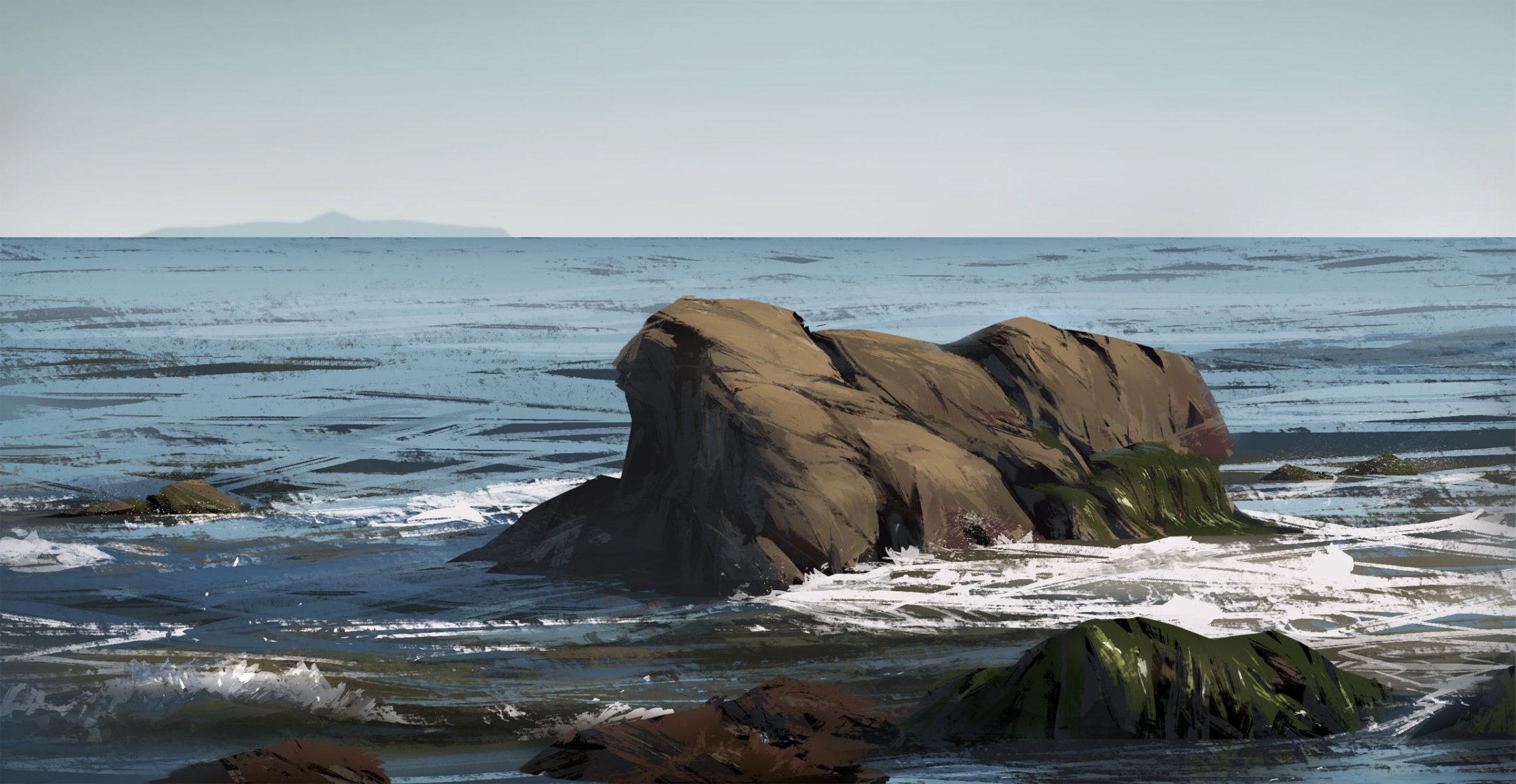 arte paisaje naturaleza mar piedras