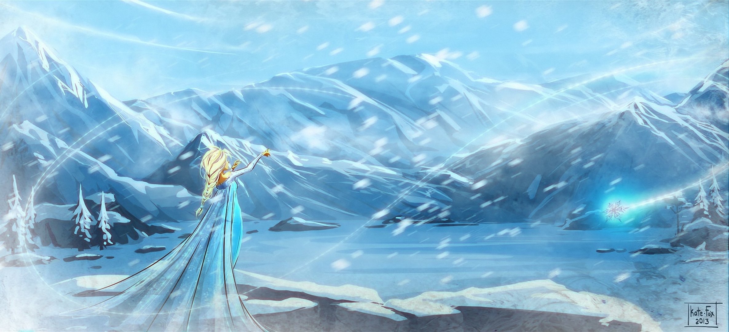 art dessin animé congelé coeur froid fille neige blizzard