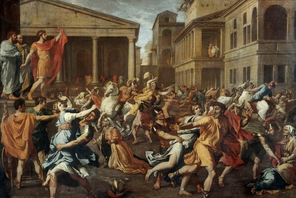 L enlèvement de Sabine, par Nicolas poussin, peintre français