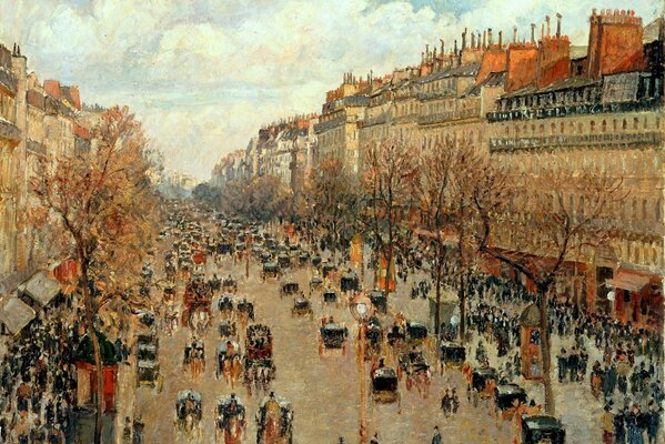 The boulevard in Paris is always very crowded