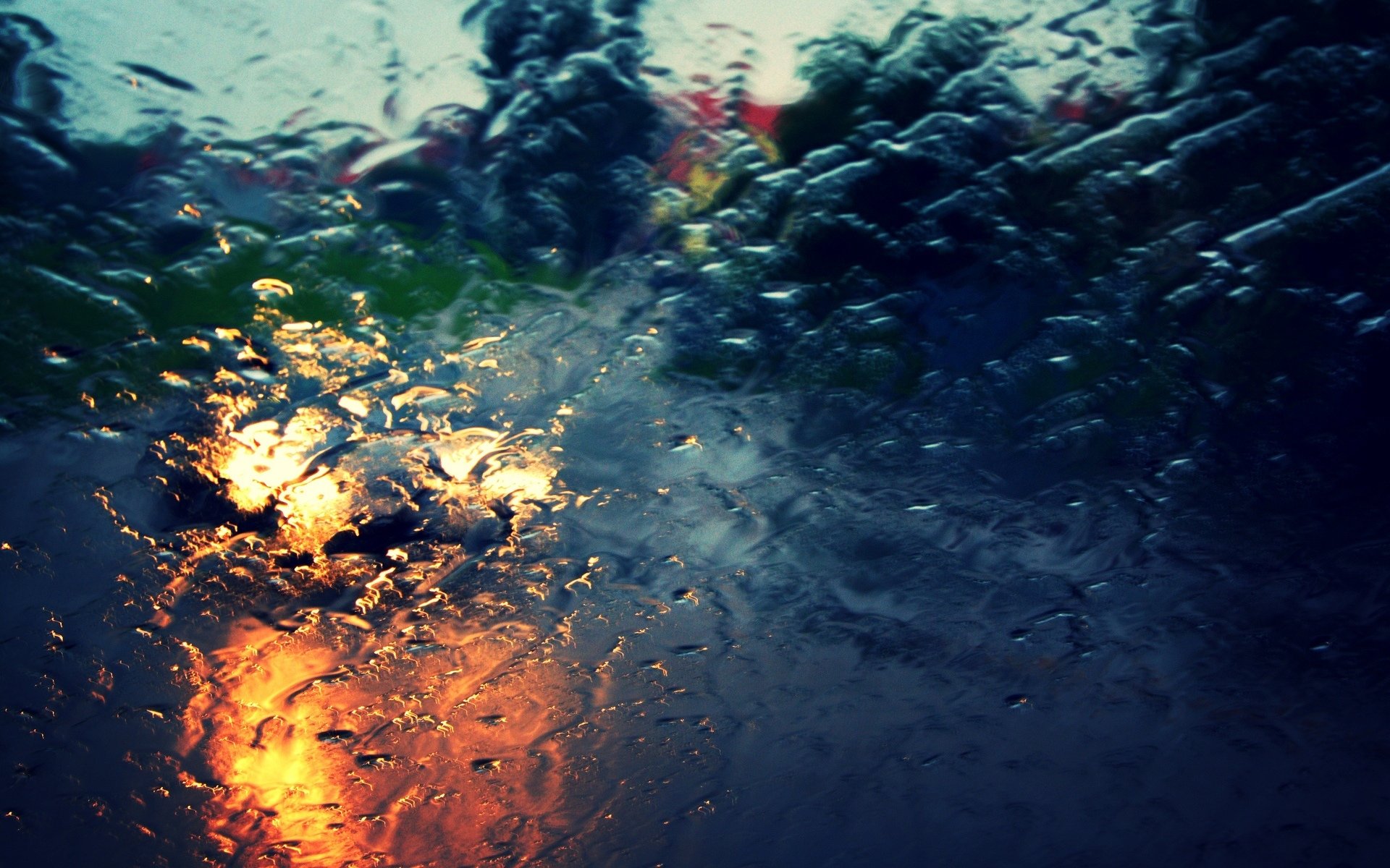 macro bokeh rain drops water car car headlights light evening glass window city street road background wallpaper widescreen fullscreen widescreen widescreen