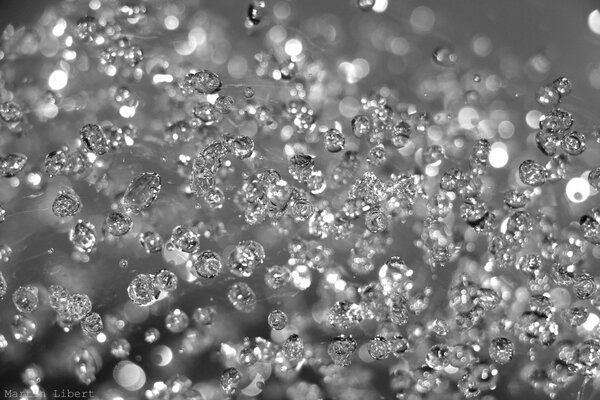 Diamante dispersione di gocce d acqua in macro