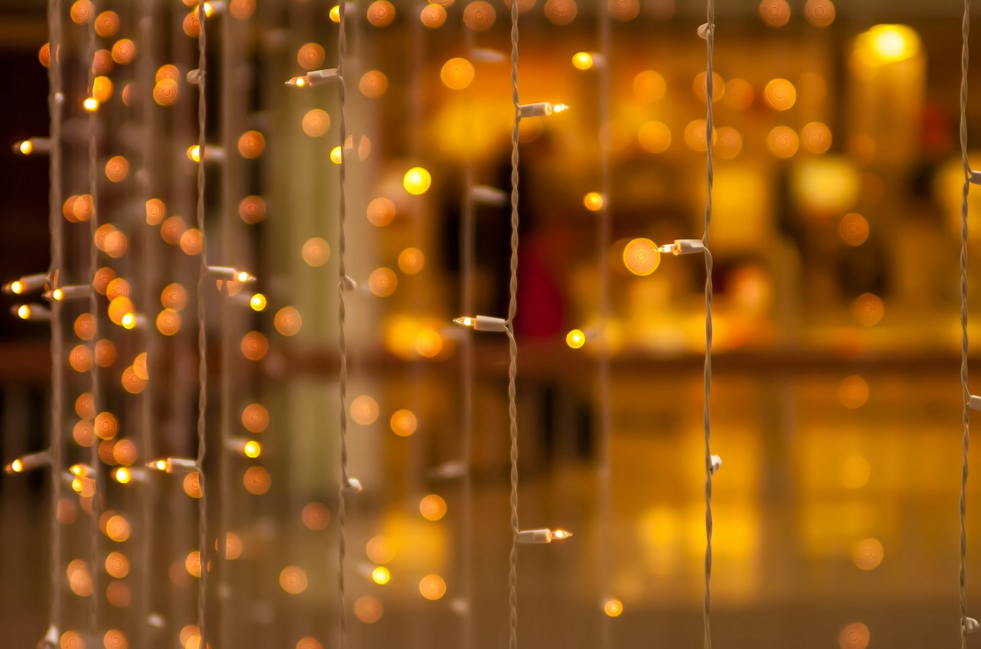 makro girlande glühbirnen bokeh gelb unschärfe dekoration hintergrund tapete widescreen vollbild widescreen