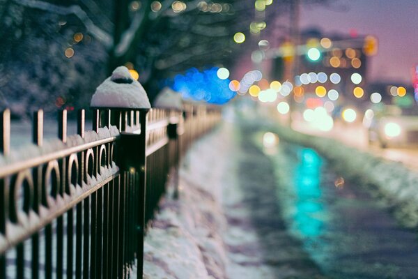 Fond d hiver avec des lumières et des portes