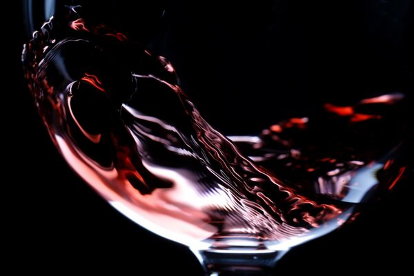 Fotografía macro del vino en una Copa