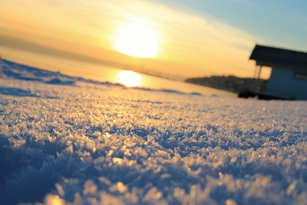 Winter-Drifts. Sonnenschein im Schnee