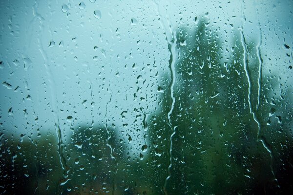 Gotas de lluvia en el vidrio