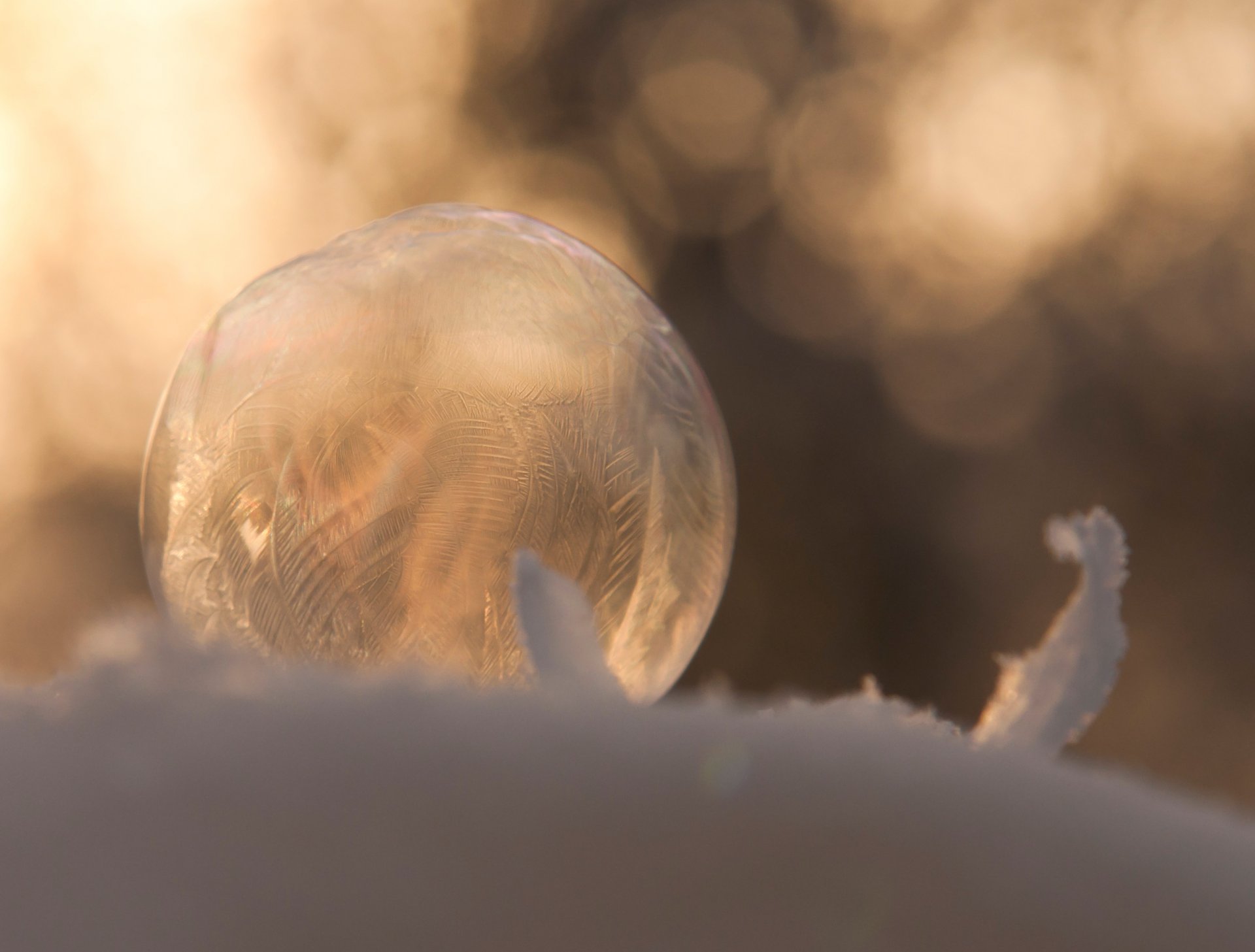 blase seifen gefroren schnee winter muster makro