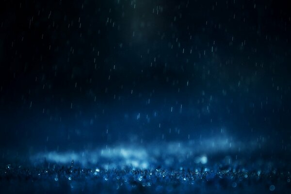 Estado de ánimo azul y gotas de lluvia
