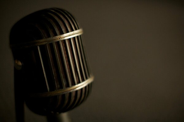 Macro noir élégant rétro microphone