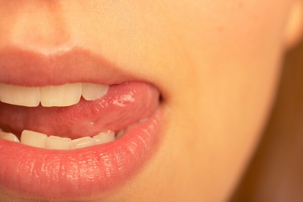 Makro powiększanie ust i języka