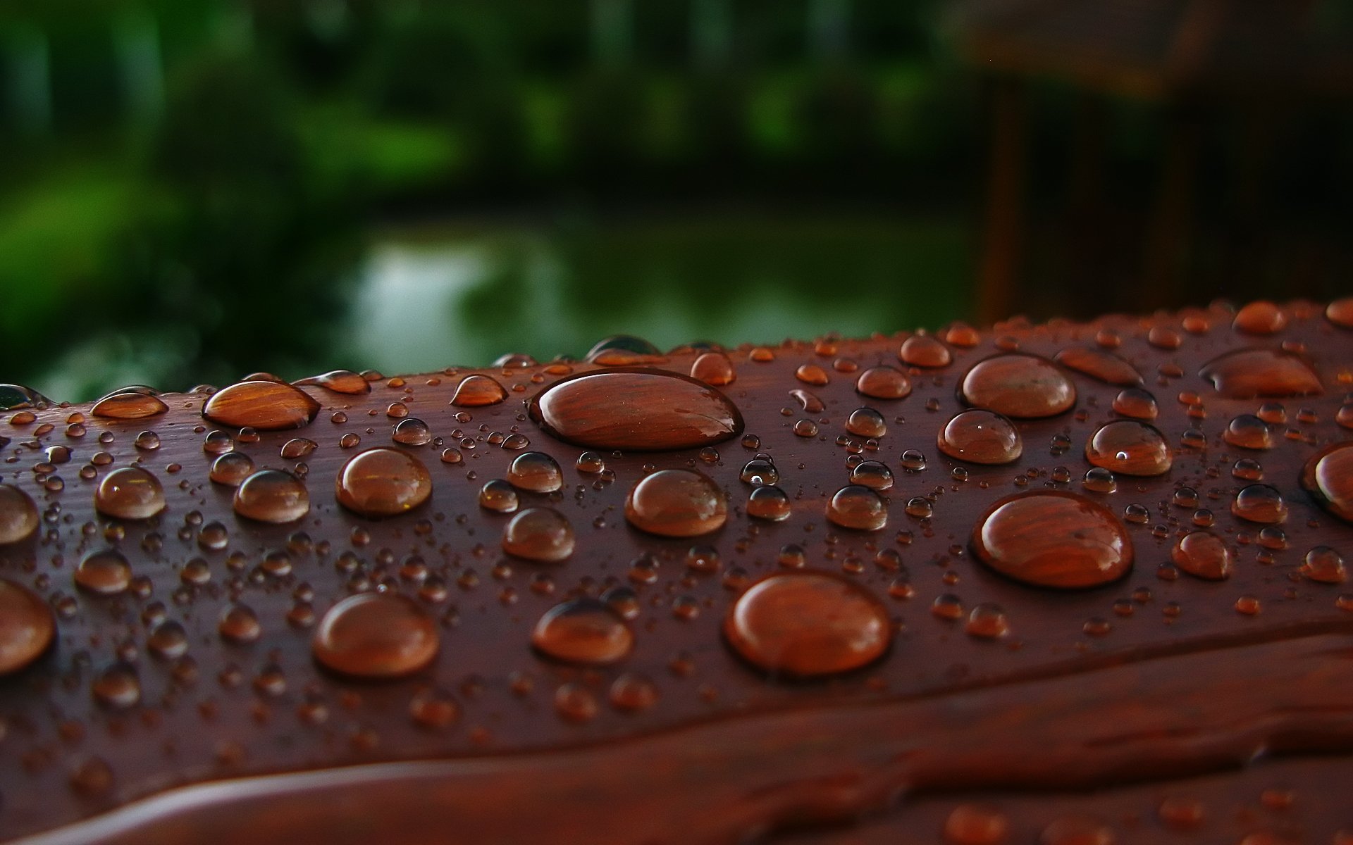 agua gotas barandilla