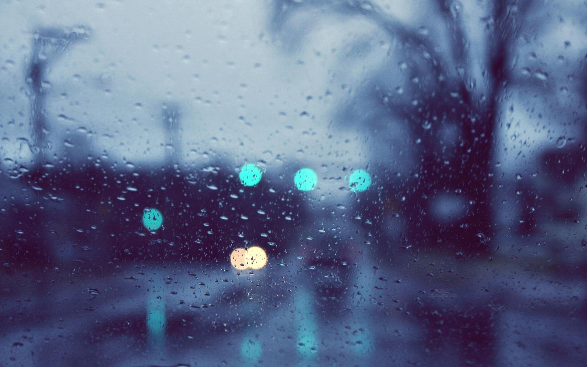 close up glass drops rain light