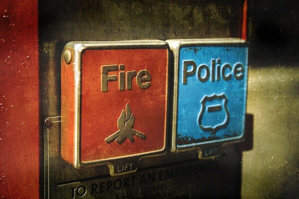 Buttons for calling firefighters or police