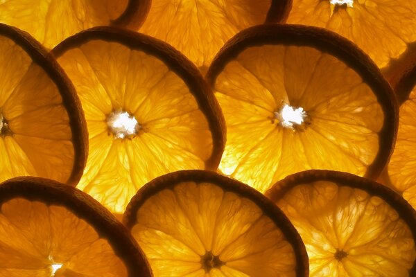Okrągły plasterek pomarańczowy w stylu tapety