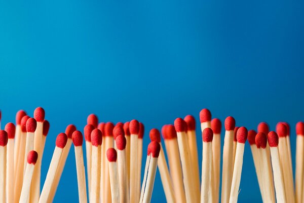 Matches on a blue background