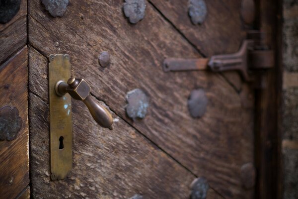 Heavy door of an ancient castle