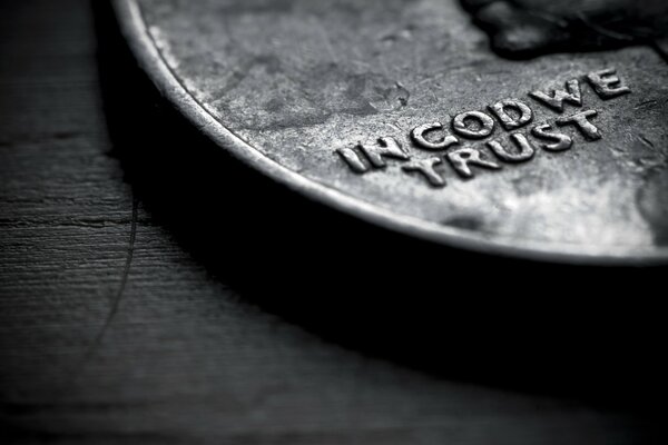 Macro shooting of the amulet coin