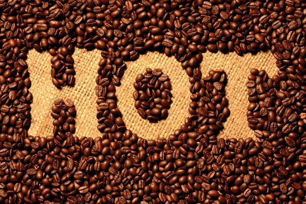 Hot collage of coffee beans