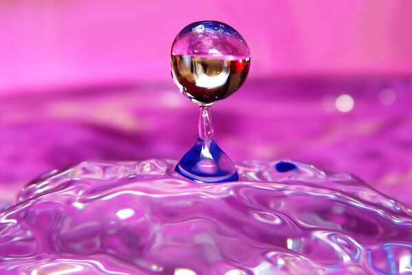 A large drop of rose water