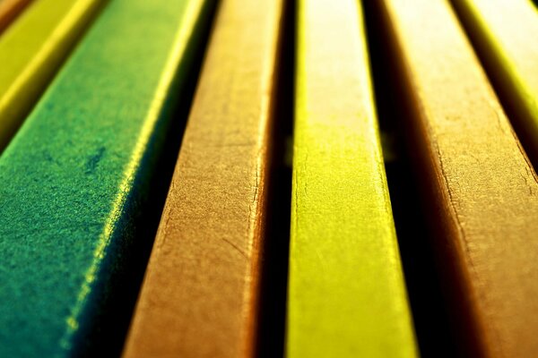 Wooden colored blocks for benches