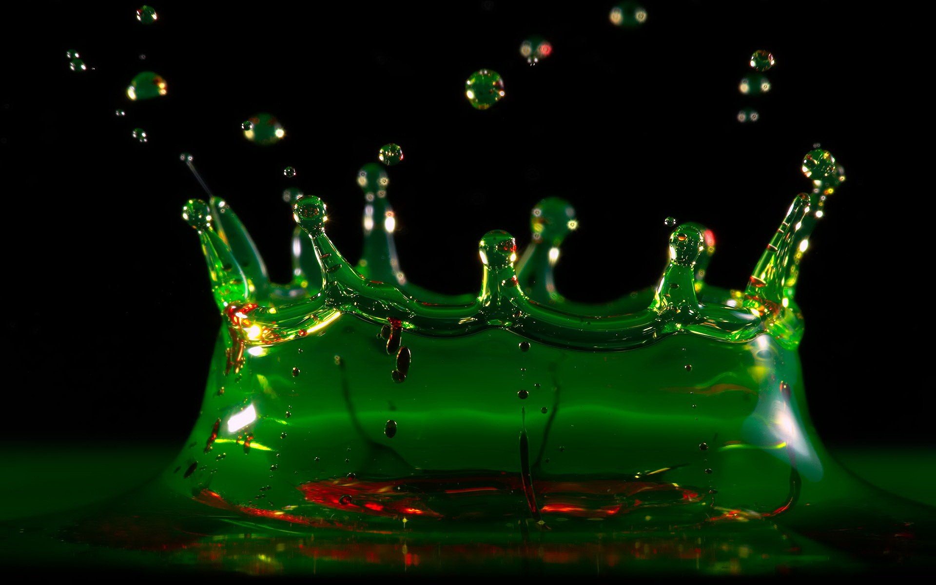 gouttes eau vert
