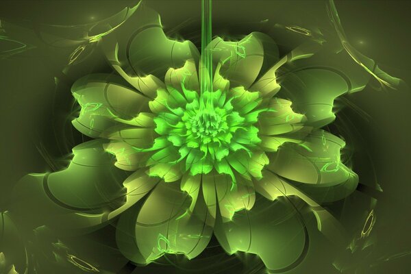 Abstract bright green flower