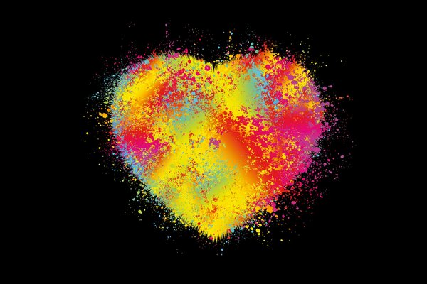 Heart splatter background vector