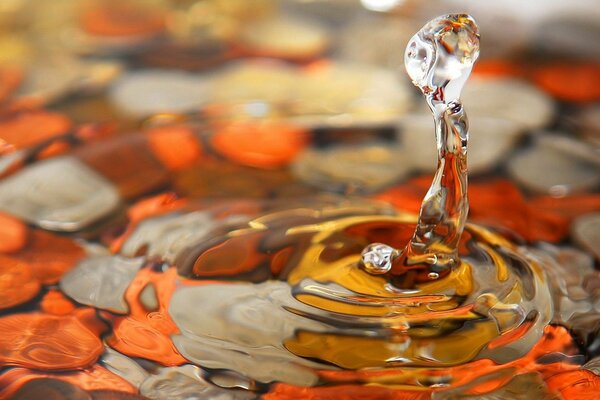 Macro shooting of a drop of water