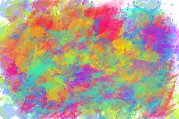 Saturated spots of bright paint